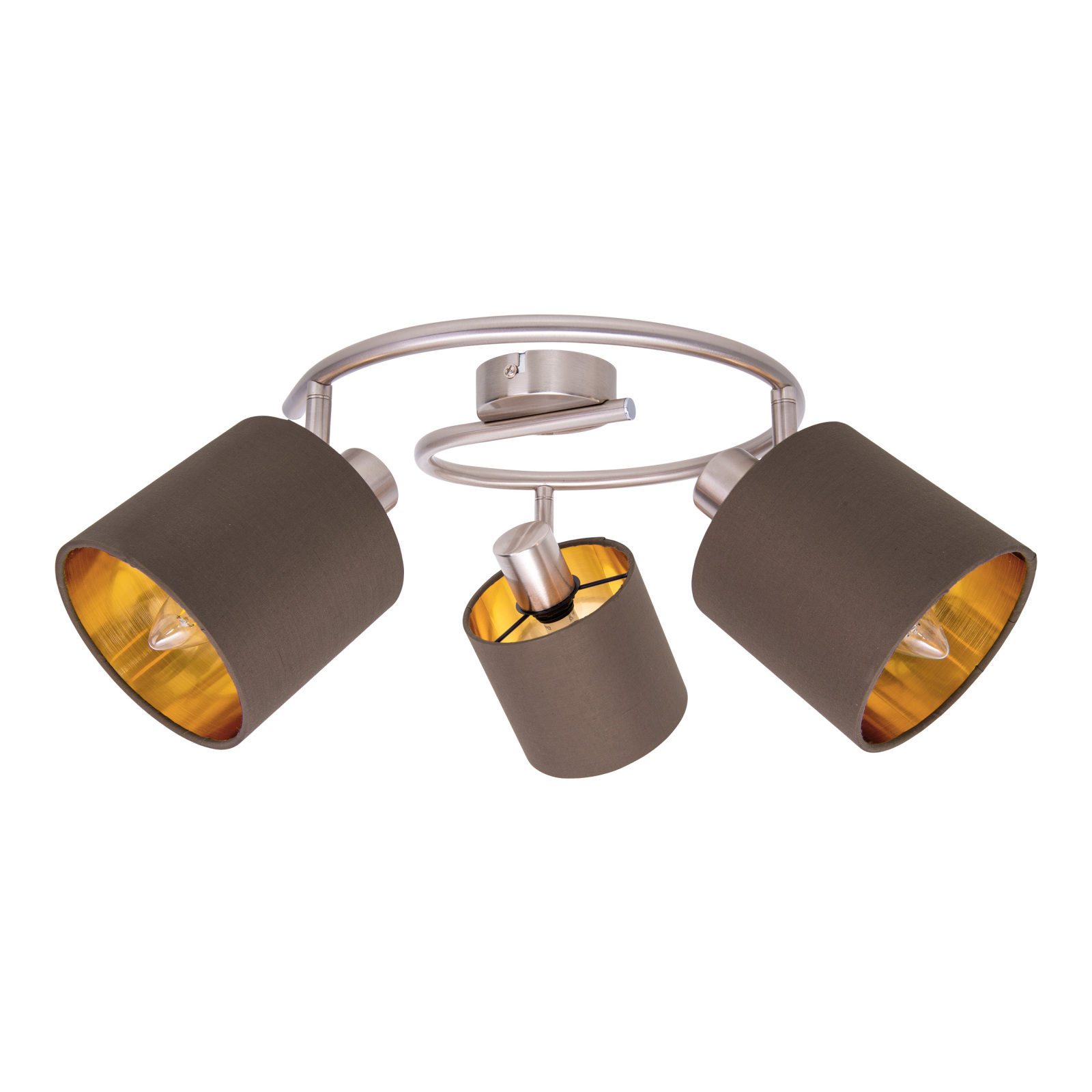 Deckenstrahler MARON - braun-Nickel matt - 3-flammig