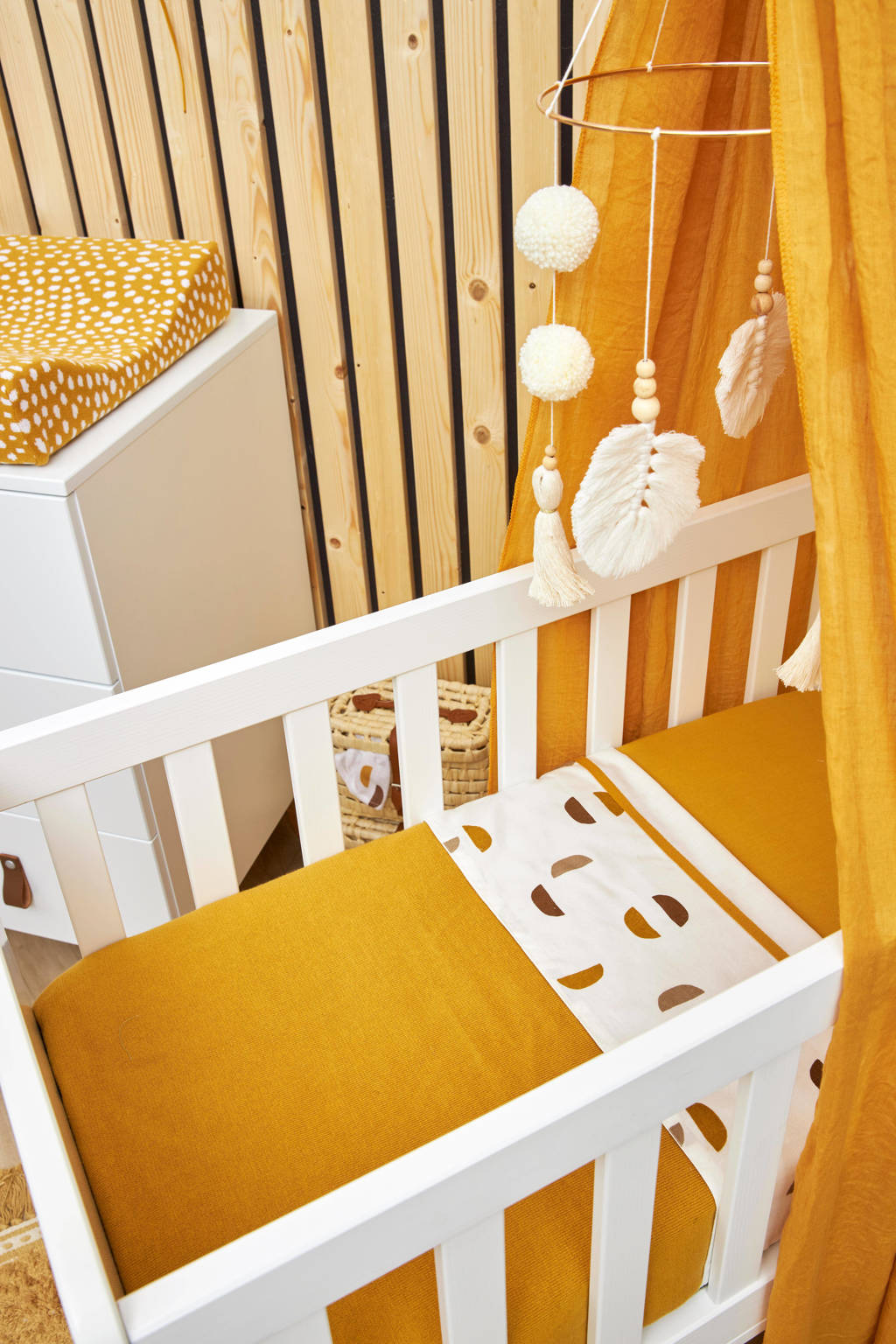 baby wieglaken Shapes 75x100 cm honey gold