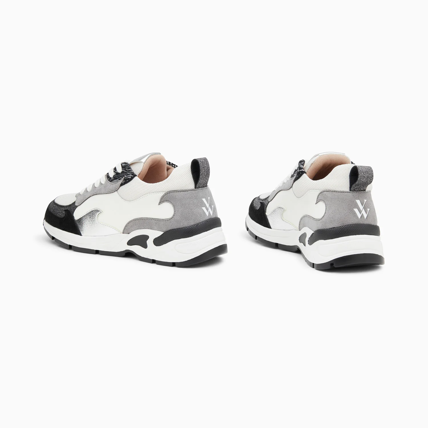 Sneakers-Baskets flamme Arya blanc et gris