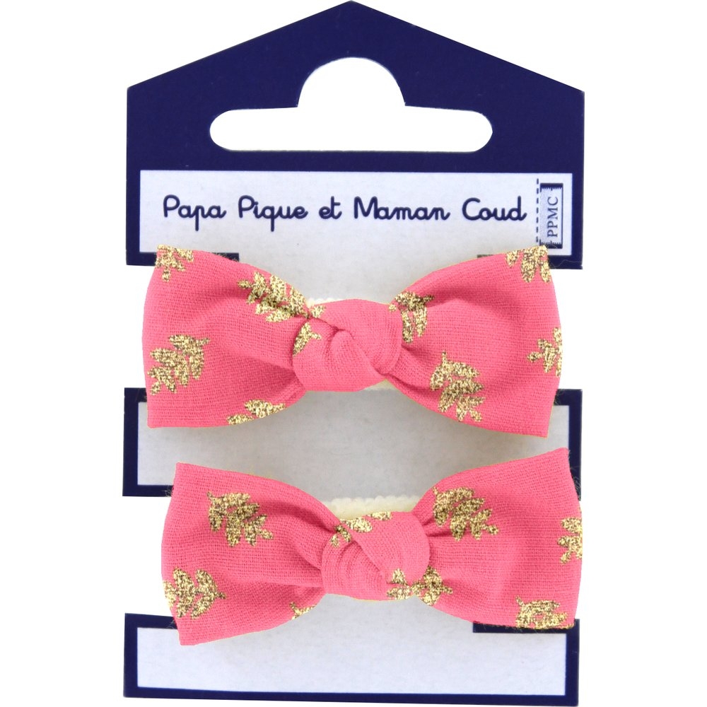 Mousse Petit Noeud Feuillage Or Rose