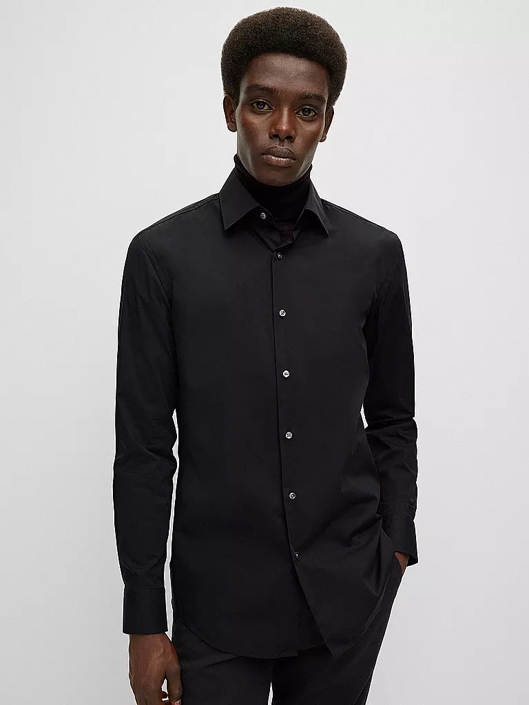 BOSS Hemd Slim Fit Hank schwarz