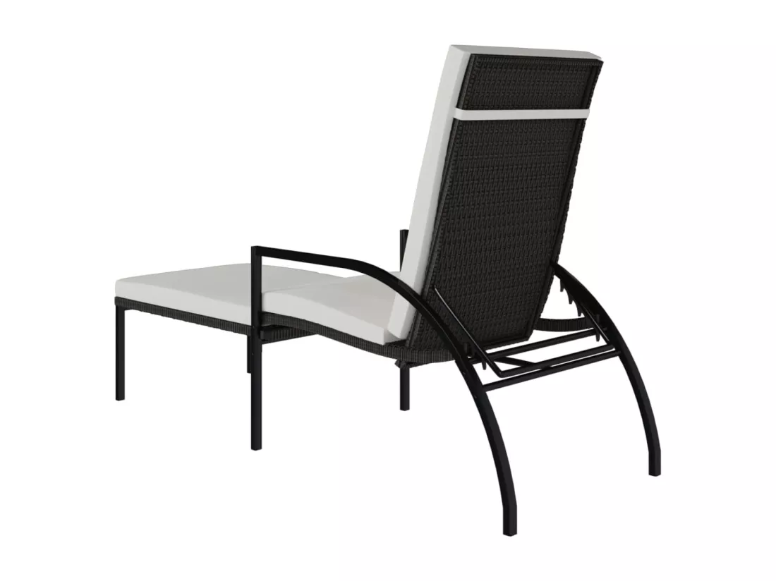Chaises longues avec repose-pied 2 pcs Résine tressée Marron