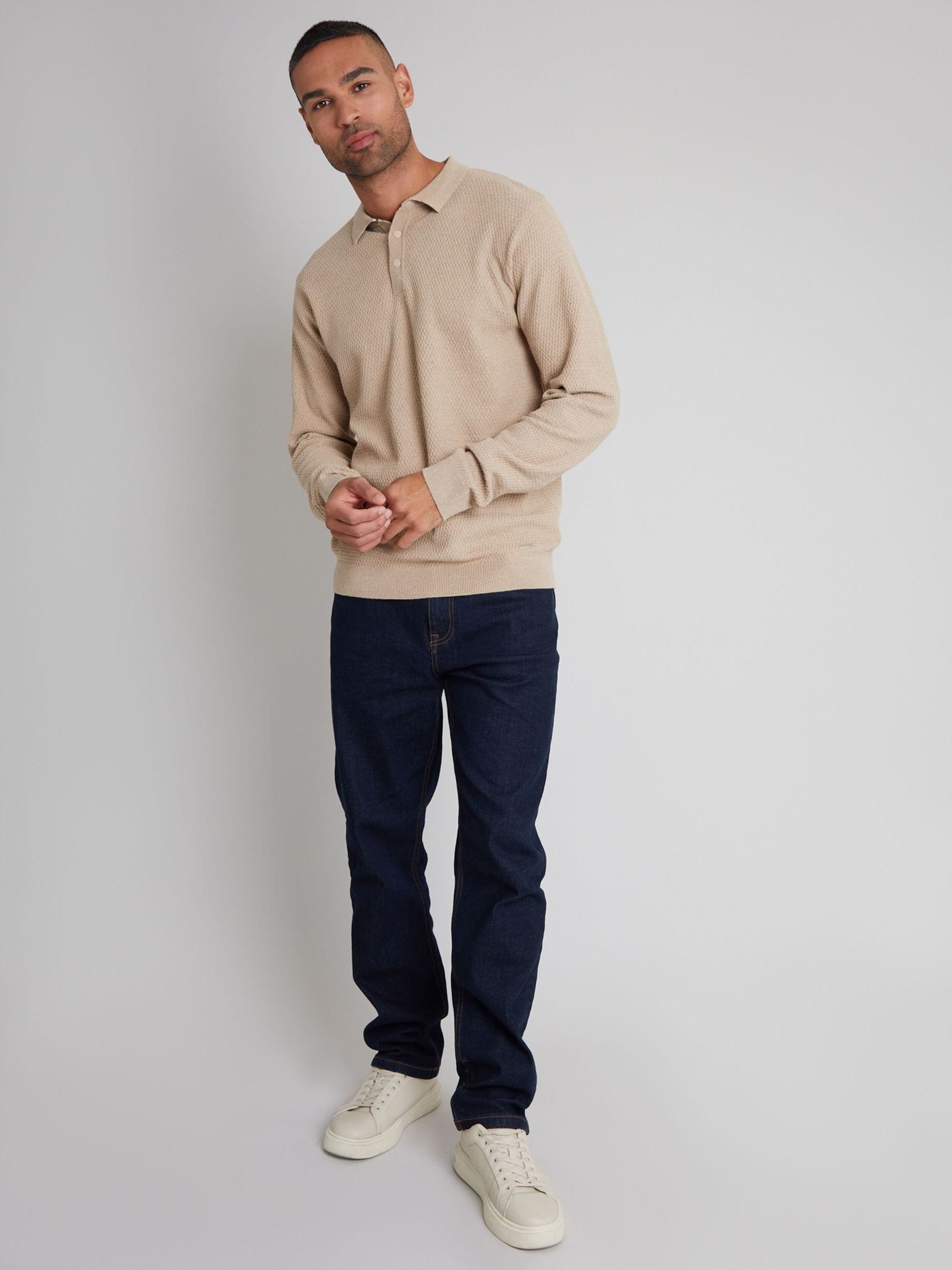 Donkerblauw - Threadbare - Straight-fit jeans met stretch