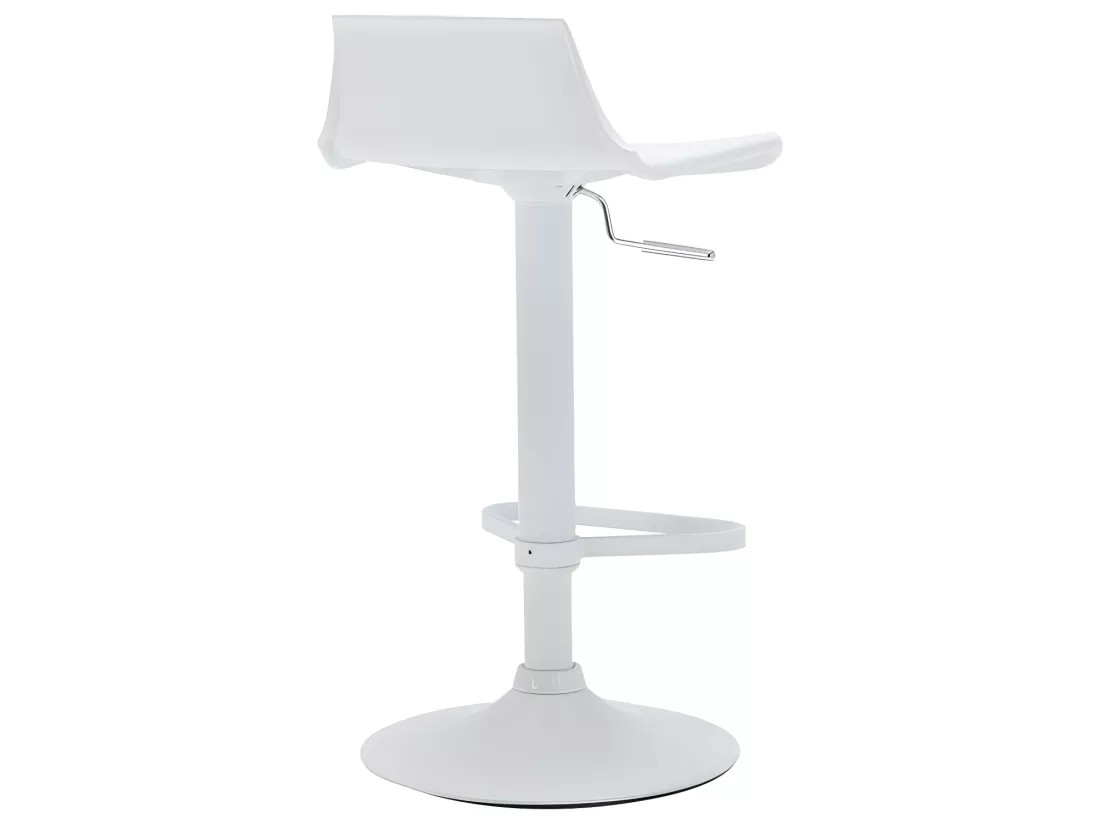Tabouret de bar - Polypropylène - Hauteur réglable - Coloris blanc - CALAS