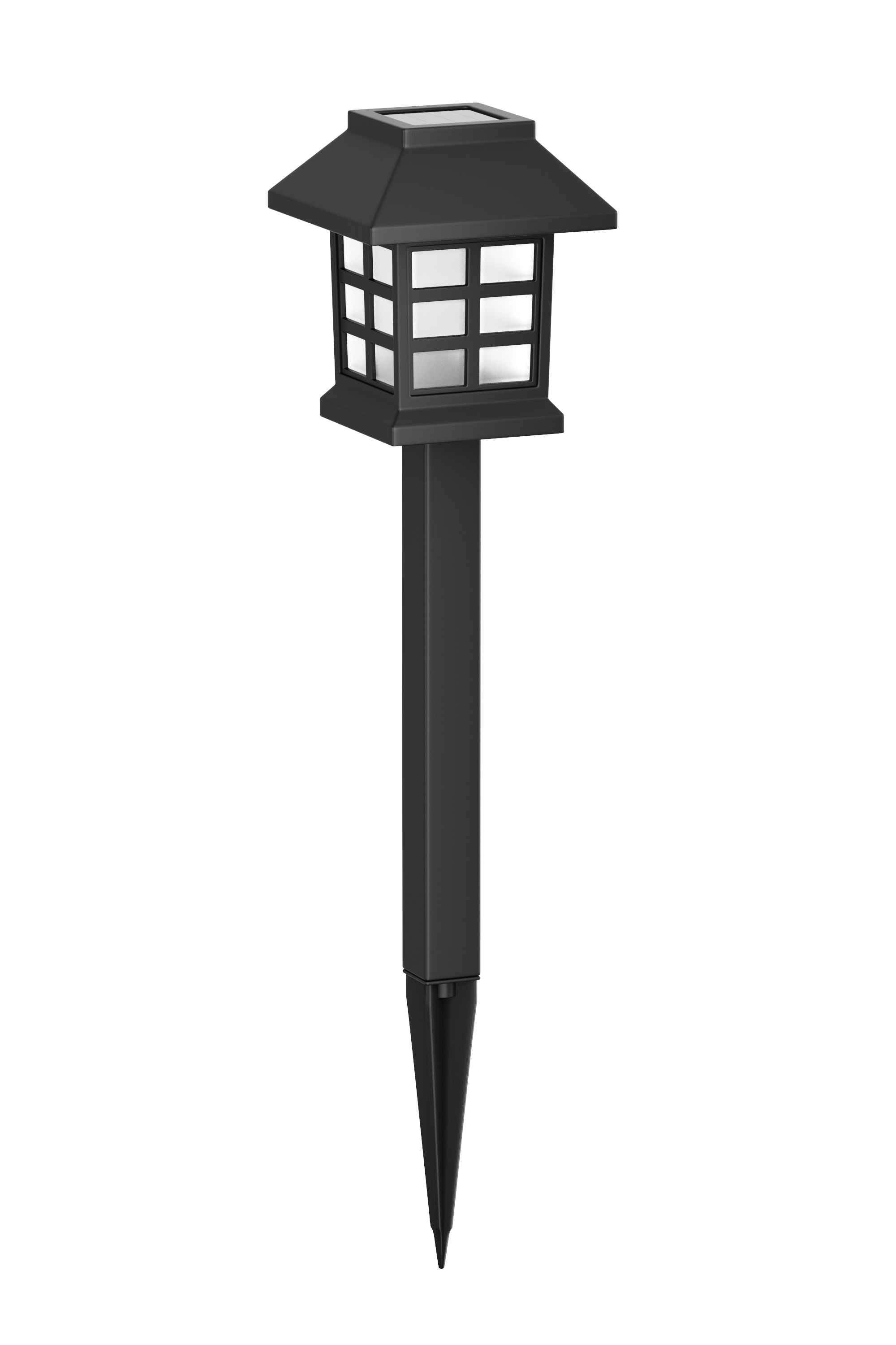 LED Solarlampe 38 cm 6er Set schwarz