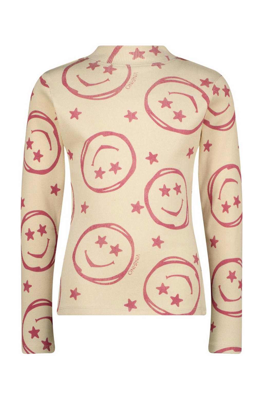 Vingino longsleeve Jaime met all over print beige/roze