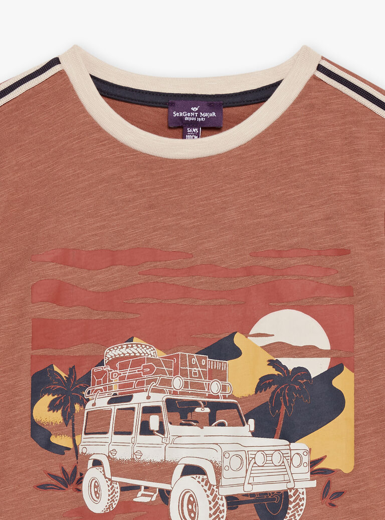T-shirt noisette à manches courtes