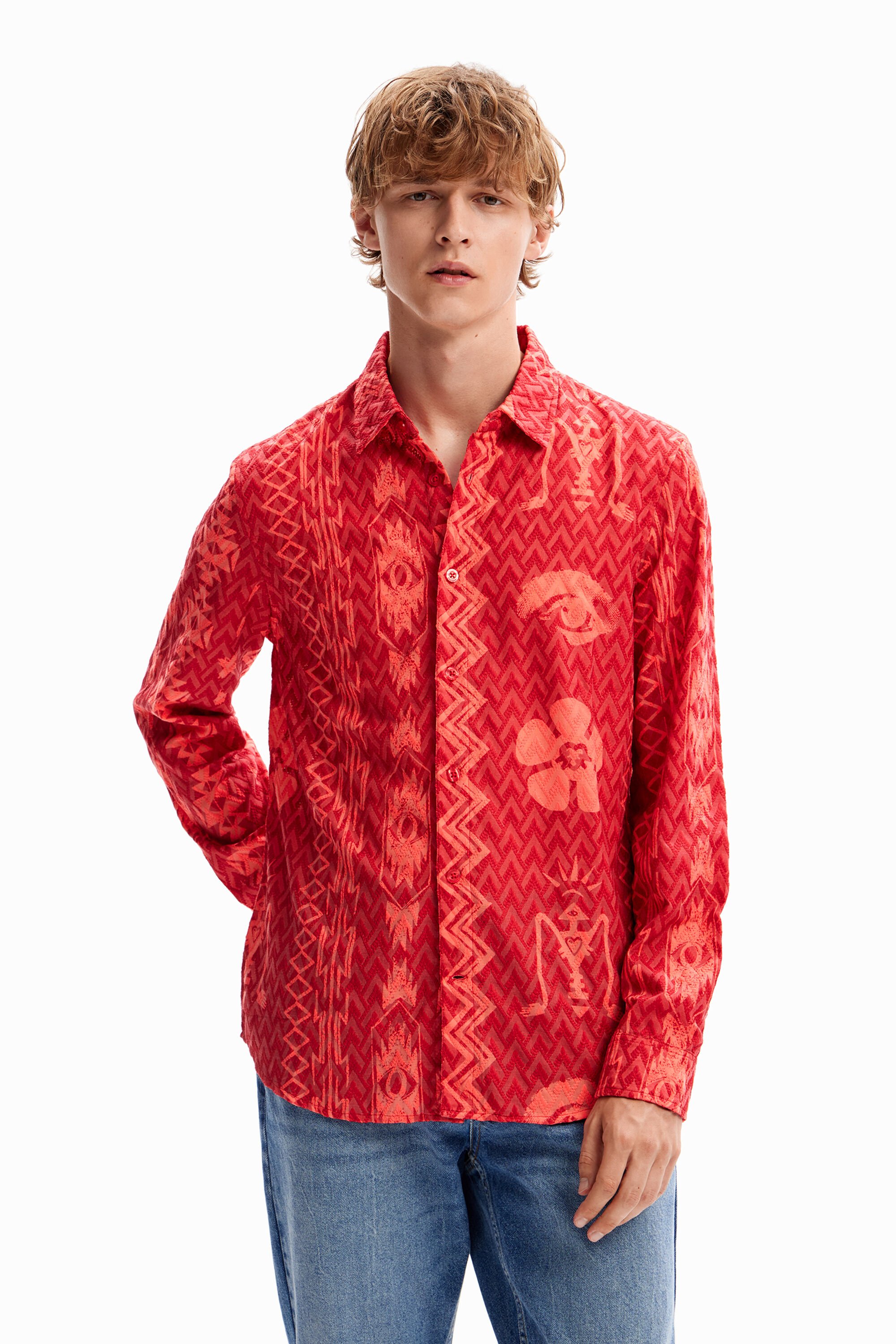 Chemise géométrique texturée