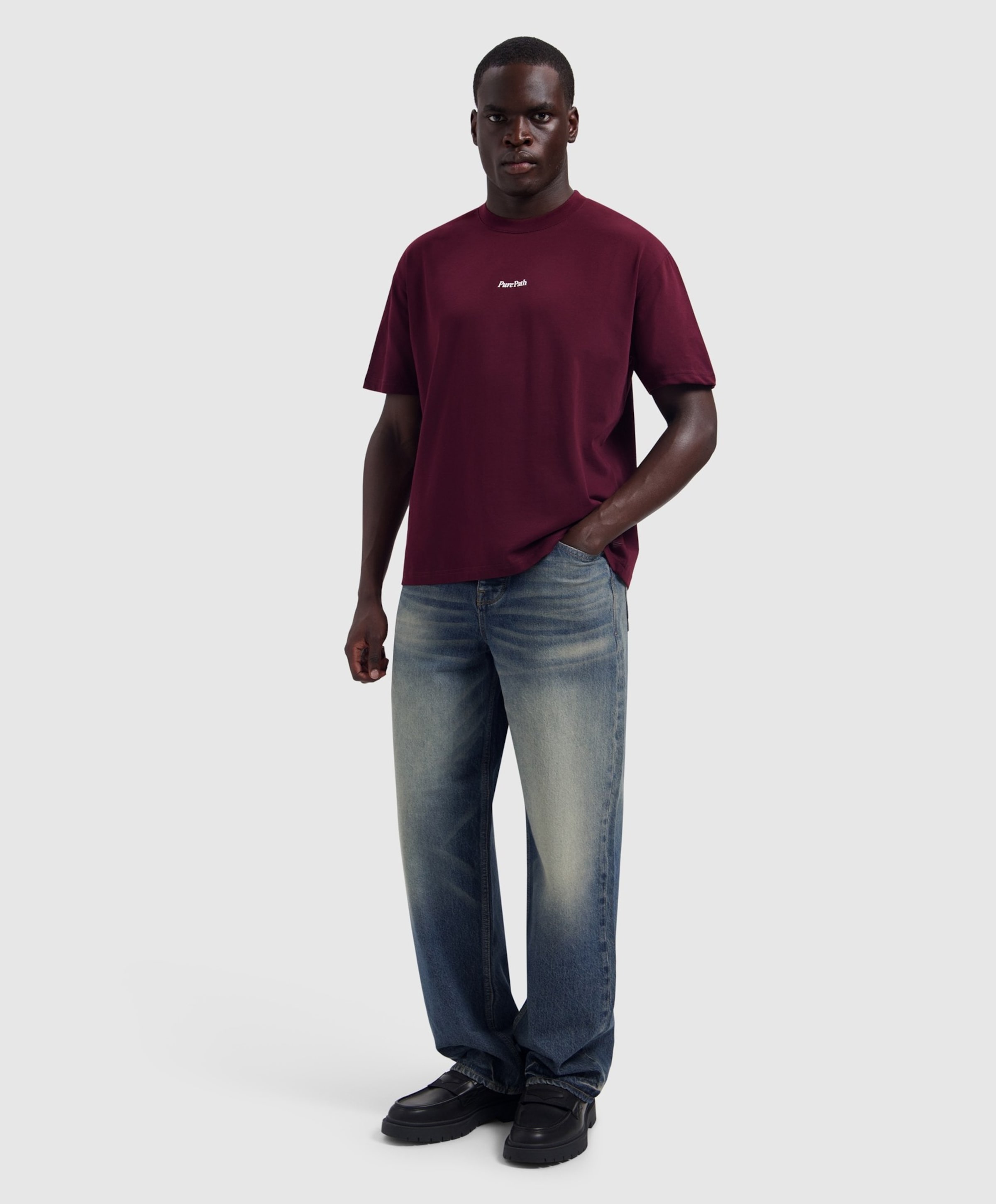 Pure Path Heren T-shirt bordeaux