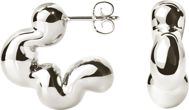 Camille Brinch Jewellery Cloudy Puffer Hoops Silver