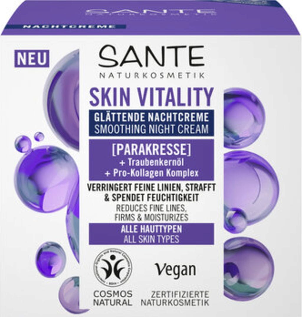Santé naturally.  Skin Vitality Glättende Nachtcreme, 50 ml