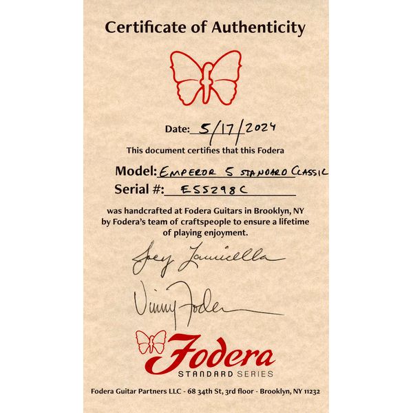 Fodera Emperor Standard Classic RW SG