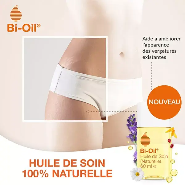 Bi-Oil Huile de Soin Naturelle Vergetures Cicatrices Idéal Grossesse 200ml