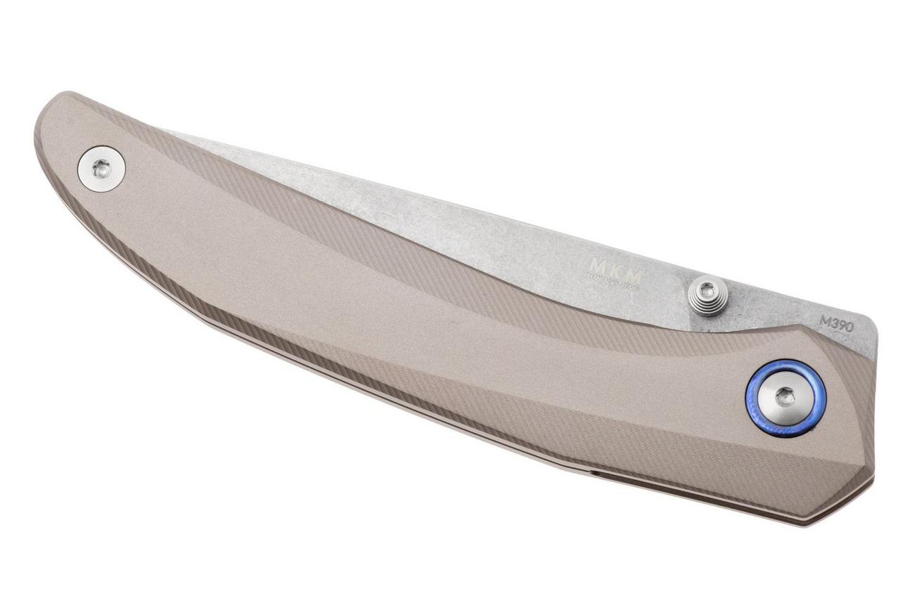 MKM Detonario DT-AGM Stonewashed Böhler M390, Gunmetal Aluminium, zakmes, TNT Knives design