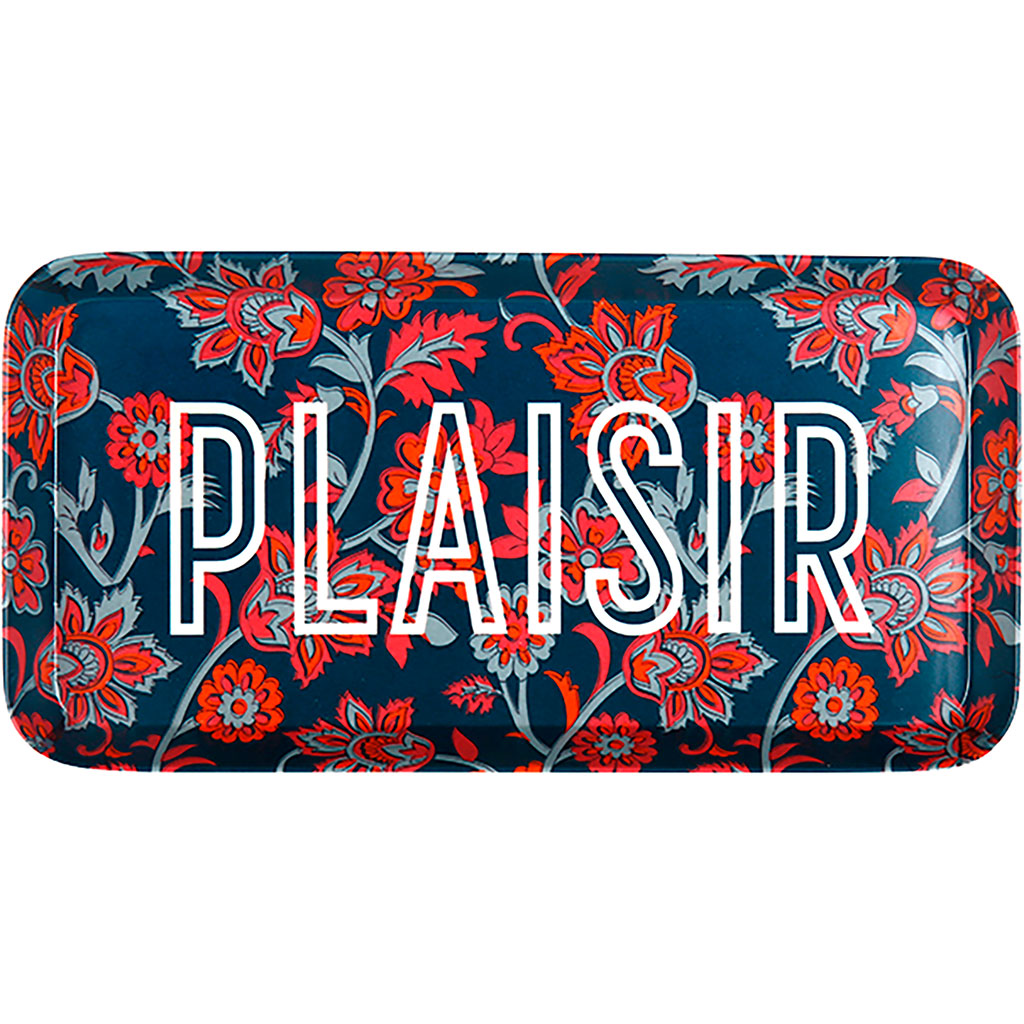 Plateau PLAISIR imprimé fleurs mélamine 30x15cm