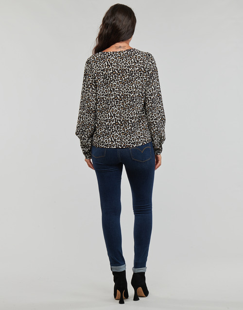 Vero Moda - VNMNAJA LS V NECK PLEAT SHIRT - Beige