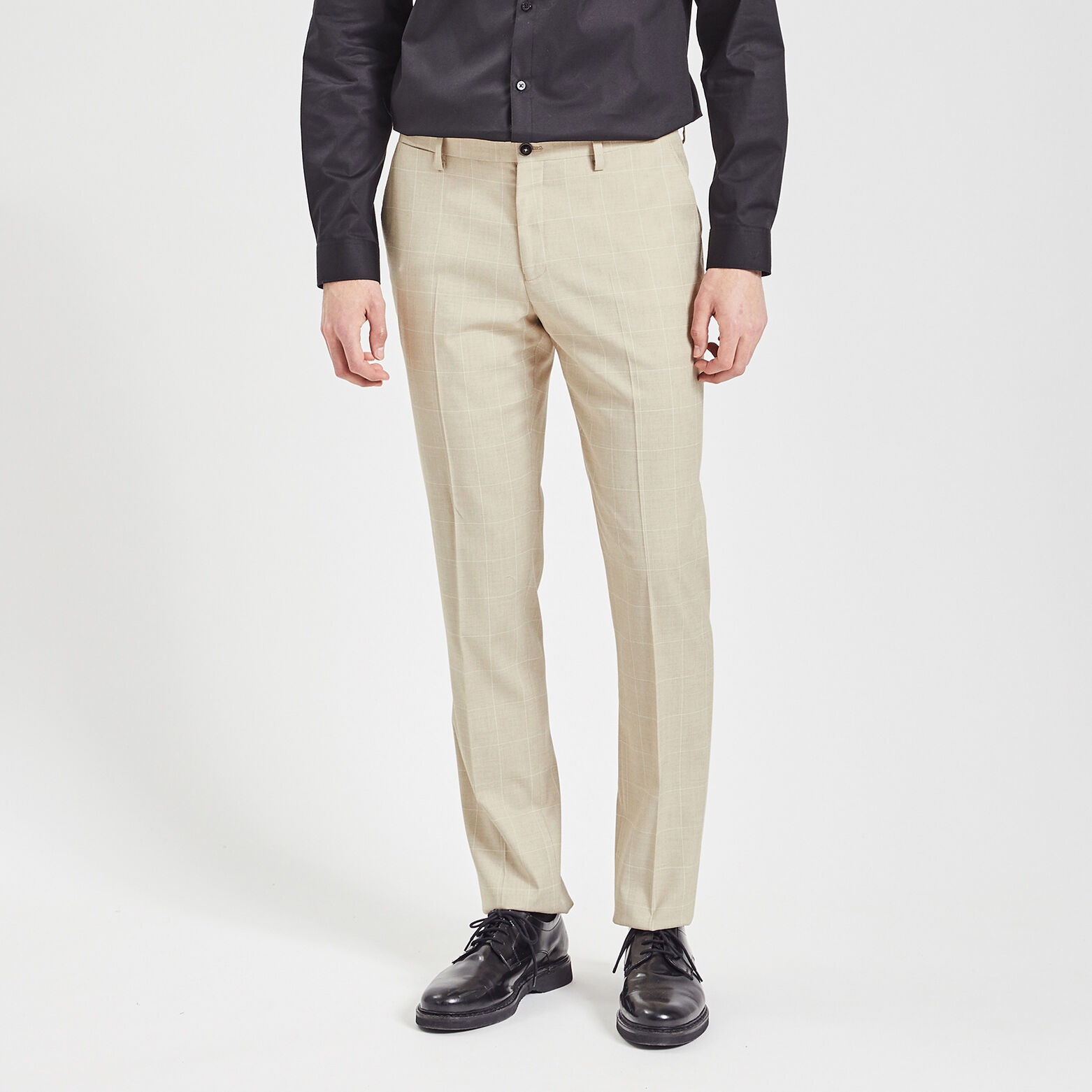Costume 2 pièces slim à carreaux - Beige