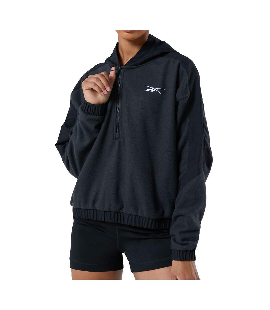Sweat zippé noir femme Reebok MYT Warming 1/4 Zip