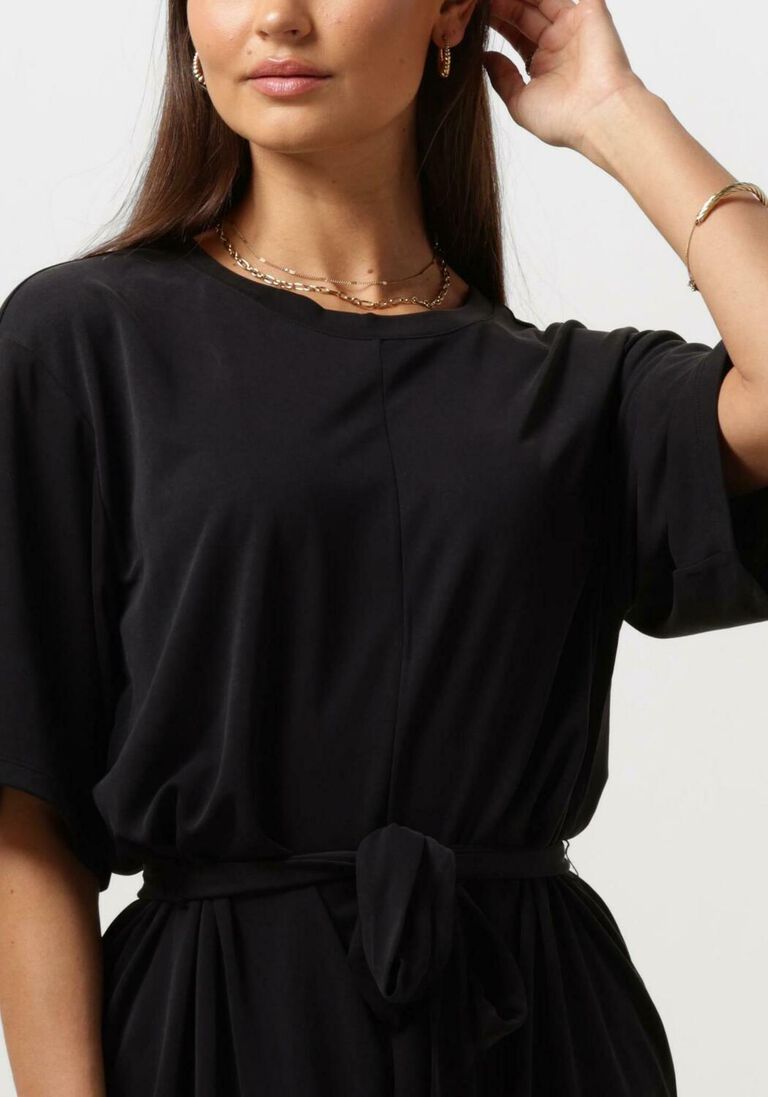 MSCH COPENHAGEN zwarte msch copenhagen midi jurk mschdeanie lynette 2/4 dress