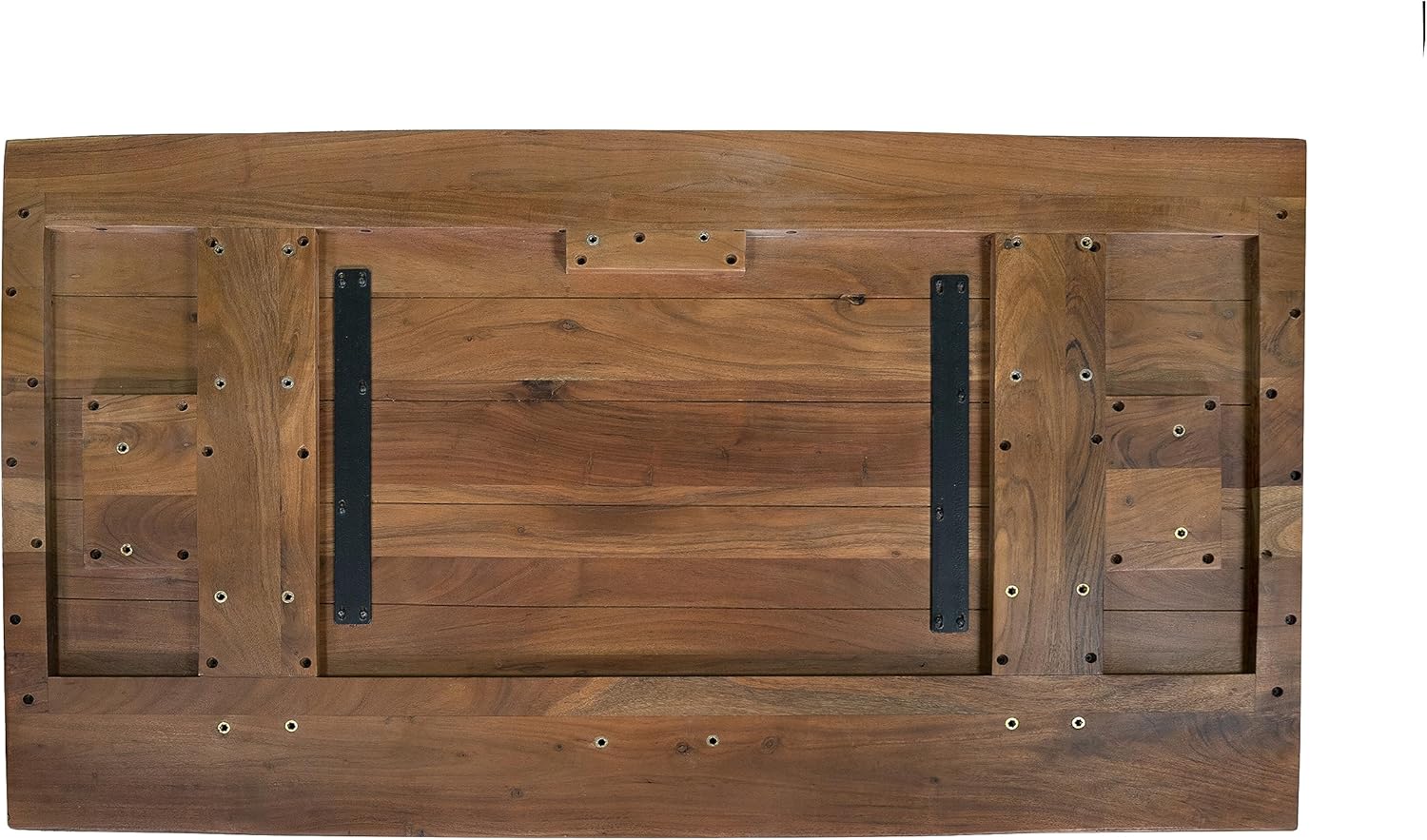 SAM Esstisch 260 x 100 cm Cali, Baumkantentisch nussbaumfarben, Akazienholz massiv, Spider-Gestell aus Metall Schwarz, aufgedoppelte Kanten 25+25 mm