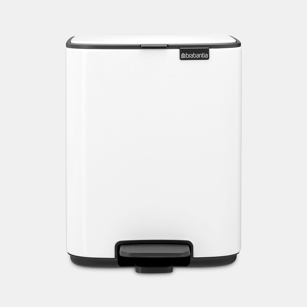 Bo Pedaalemmer, 7 liter, stil sluitend, kunststof binnenemmer - White