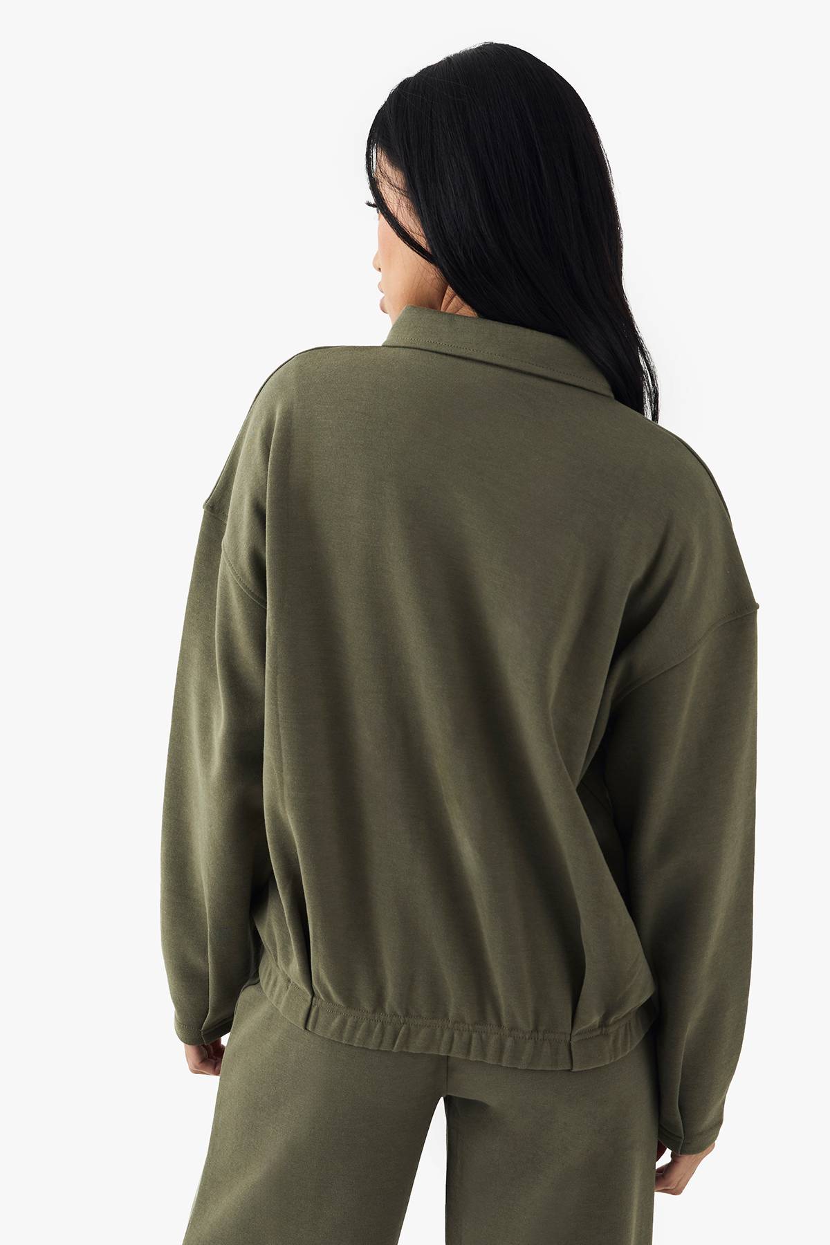DSGN Studio Sweatshirt épais en interlock avec col et fermeture éclair intégrale
