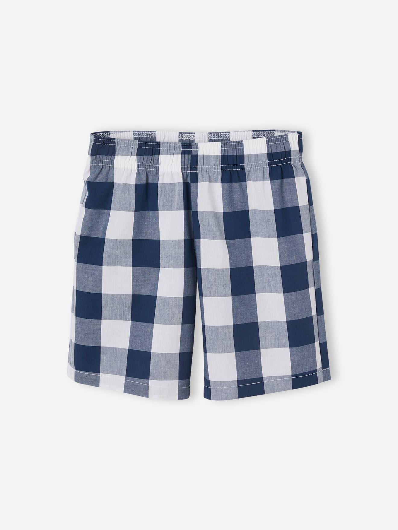 Conjunto de pijama azul oceano estampado com shorts para meninos