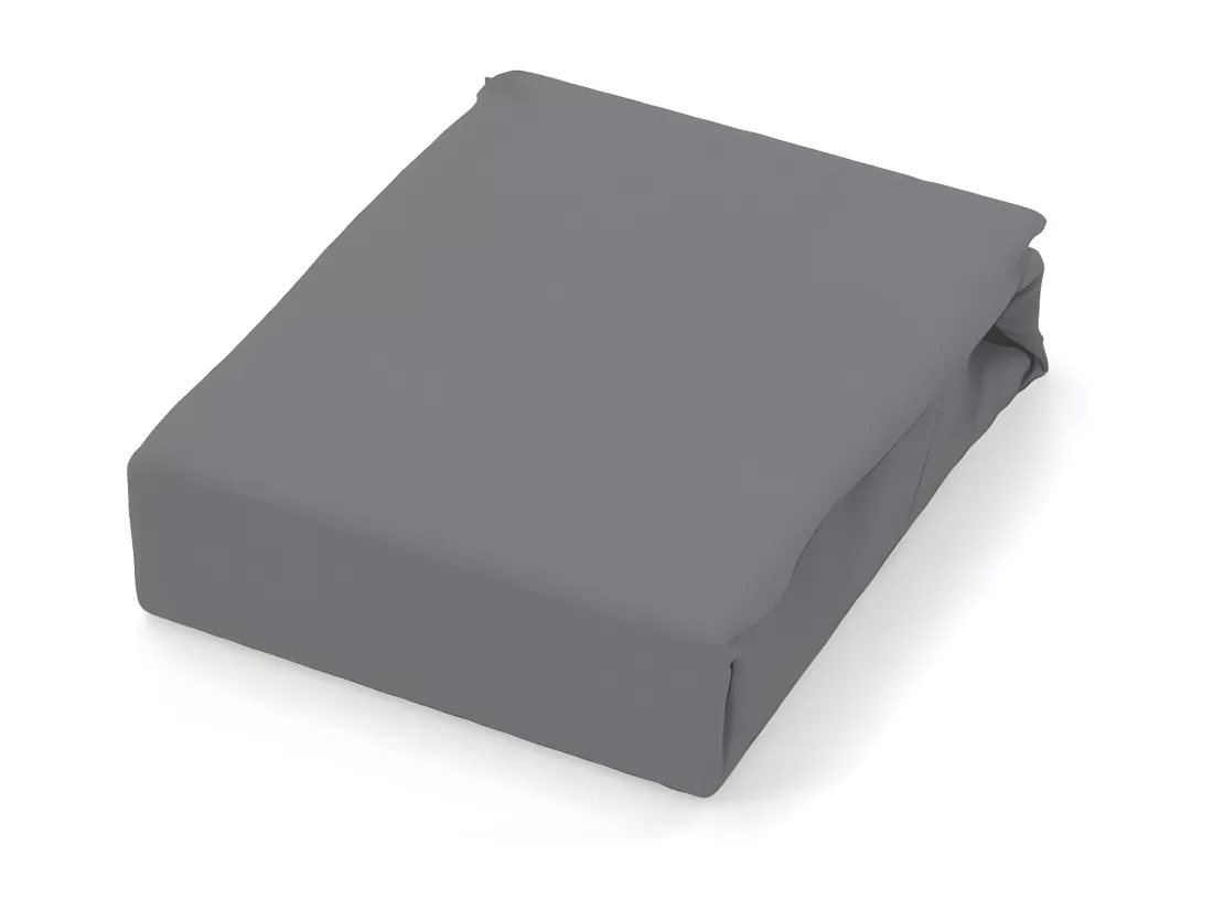 Drap plat en coton 57 fils 180x290 cm UNI gris, par Soleil d'ocre