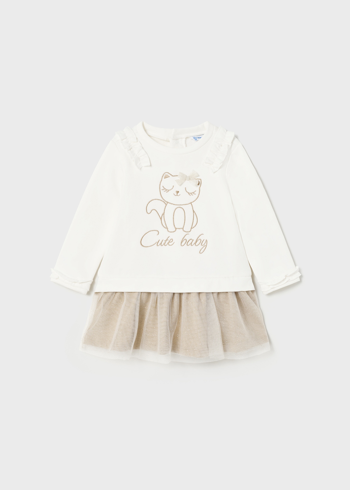 Vestido de bebê com saia de tule
