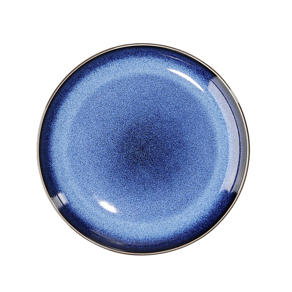 Assiette plate Météor en porcelaine bleu Ø20cm