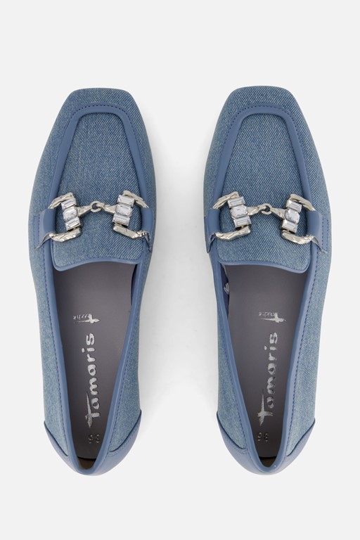 Tamaris Buckle Instappers denim Textiel