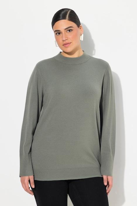 Pullover, Stehkragen, Langarm, Rippbündchen