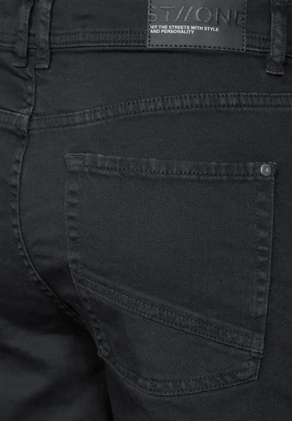 Colored Jeansshorts - Black