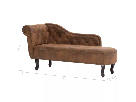 Chaise longue Marron Similicuir daim