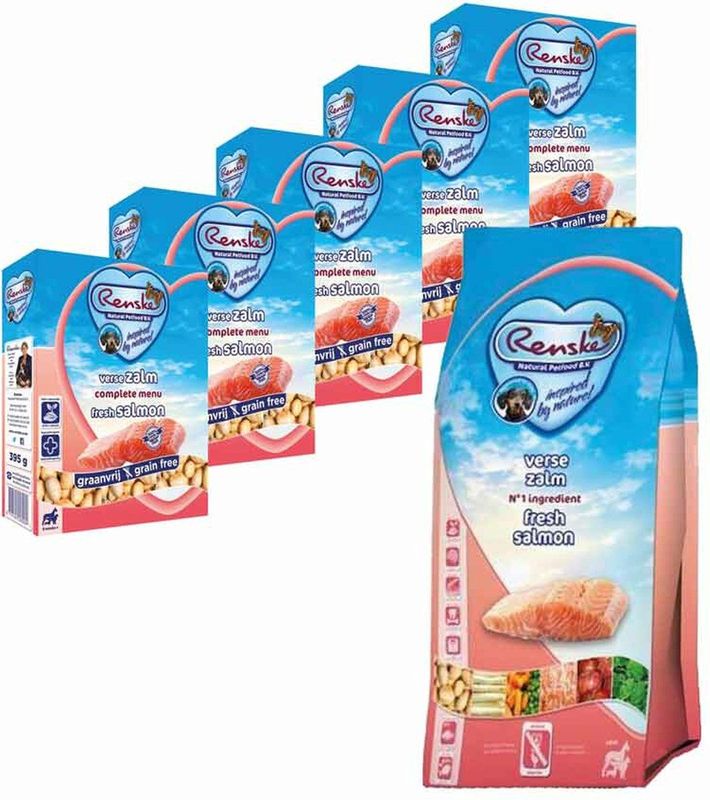 Renske - Zalm Pakket - Hondenvoer - Graanvrij - 12 kg en 5x395 gram