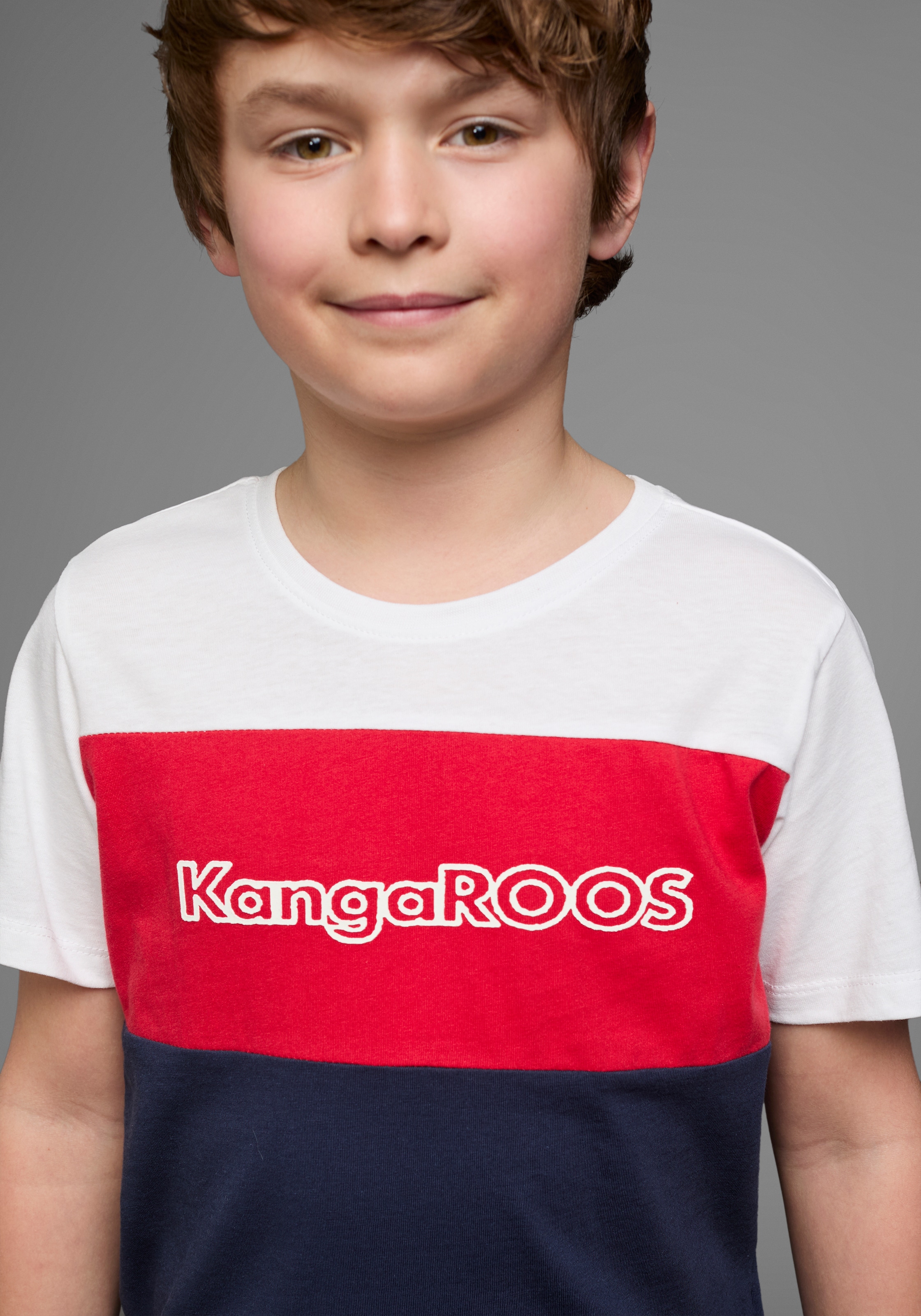 KangaROOS T-Shirt »in Colorblockdesign«, Kurzarm,  Basic-Passform,  bedruckt und mehrfarbig