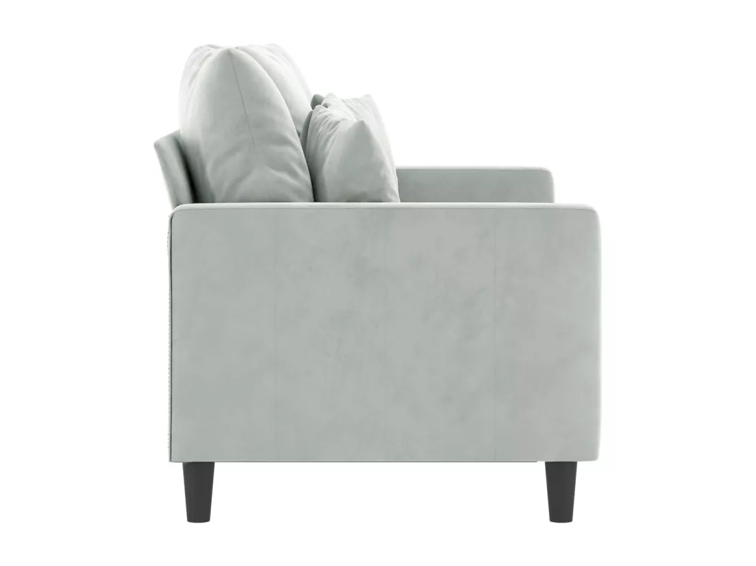 Canapé à 2 places Gris clair 120 cm Velours