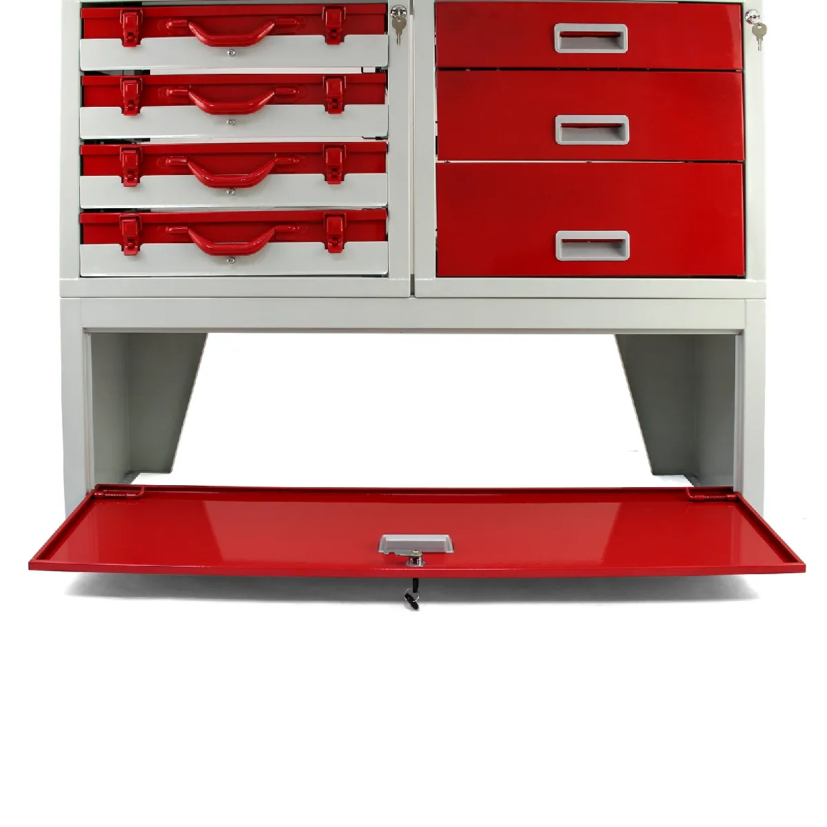 Monstershop Rayonnage Métallique en Acier Rouge Pour Van Fourgon Camion Rangement Étagères