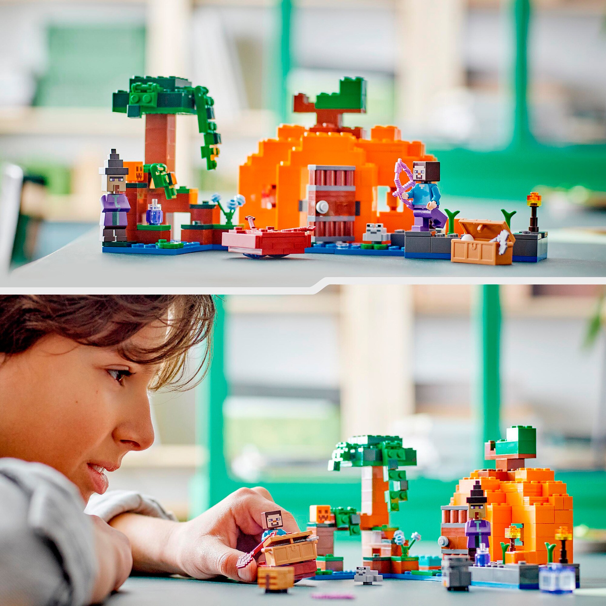 LEGO Konstruktionsspielzeug Minecraft Die Kürbisfarm