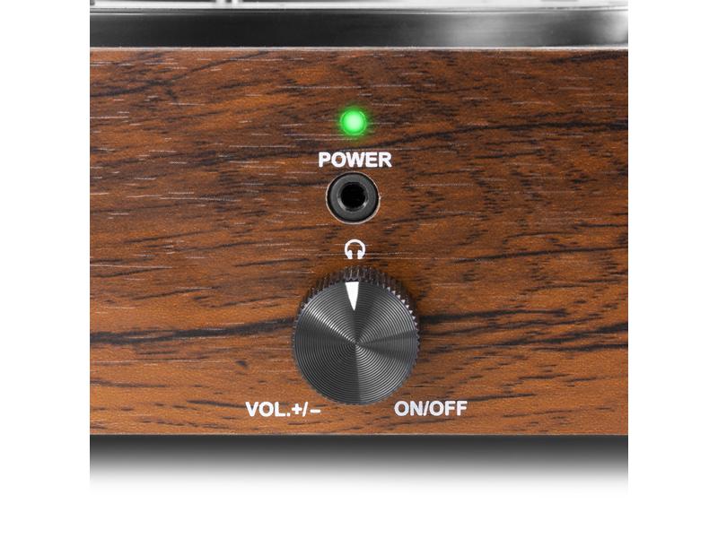 Fenton Plattenspieler RP106W Braun Handgefertigter Plattenspieler aus Holz mit zwei eingebauten Lautsprechern