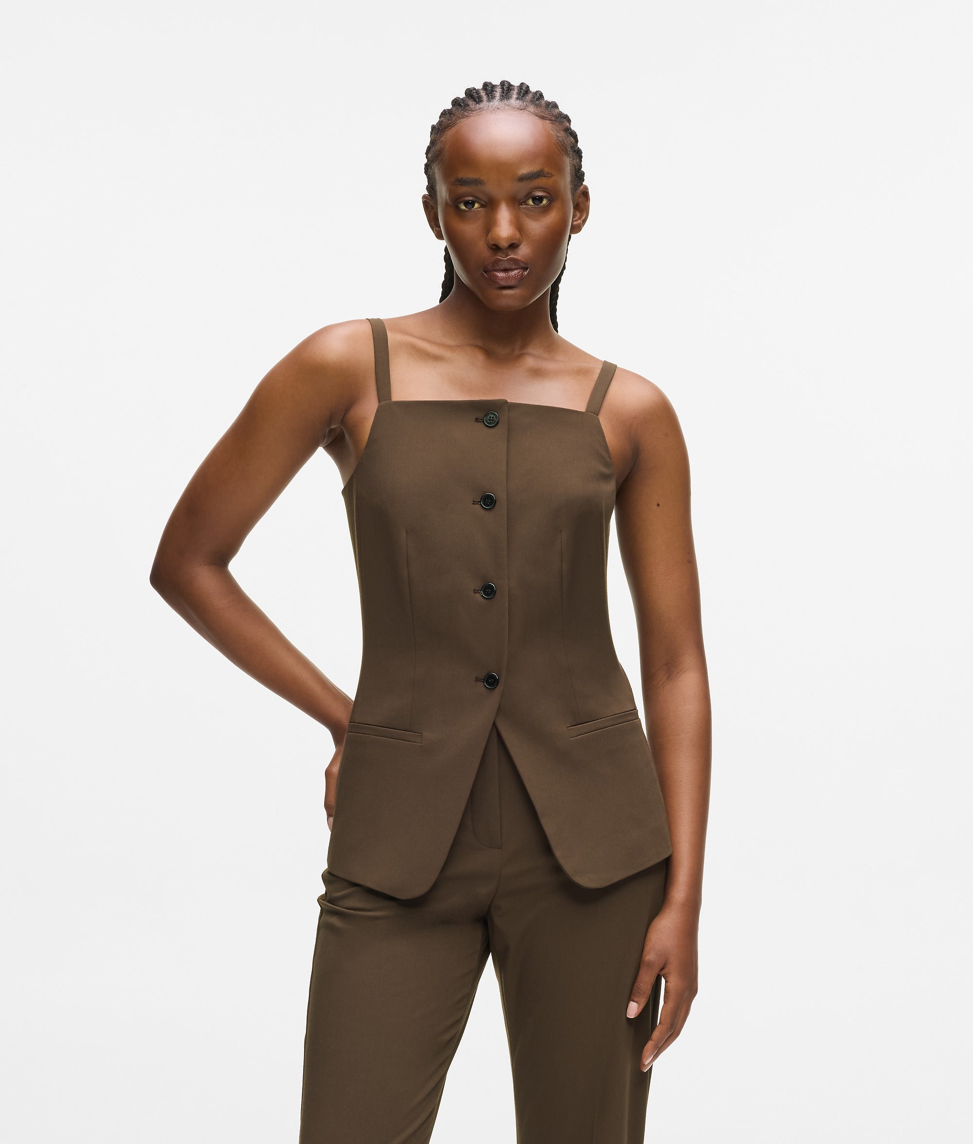 Gilet met vierkante hals
