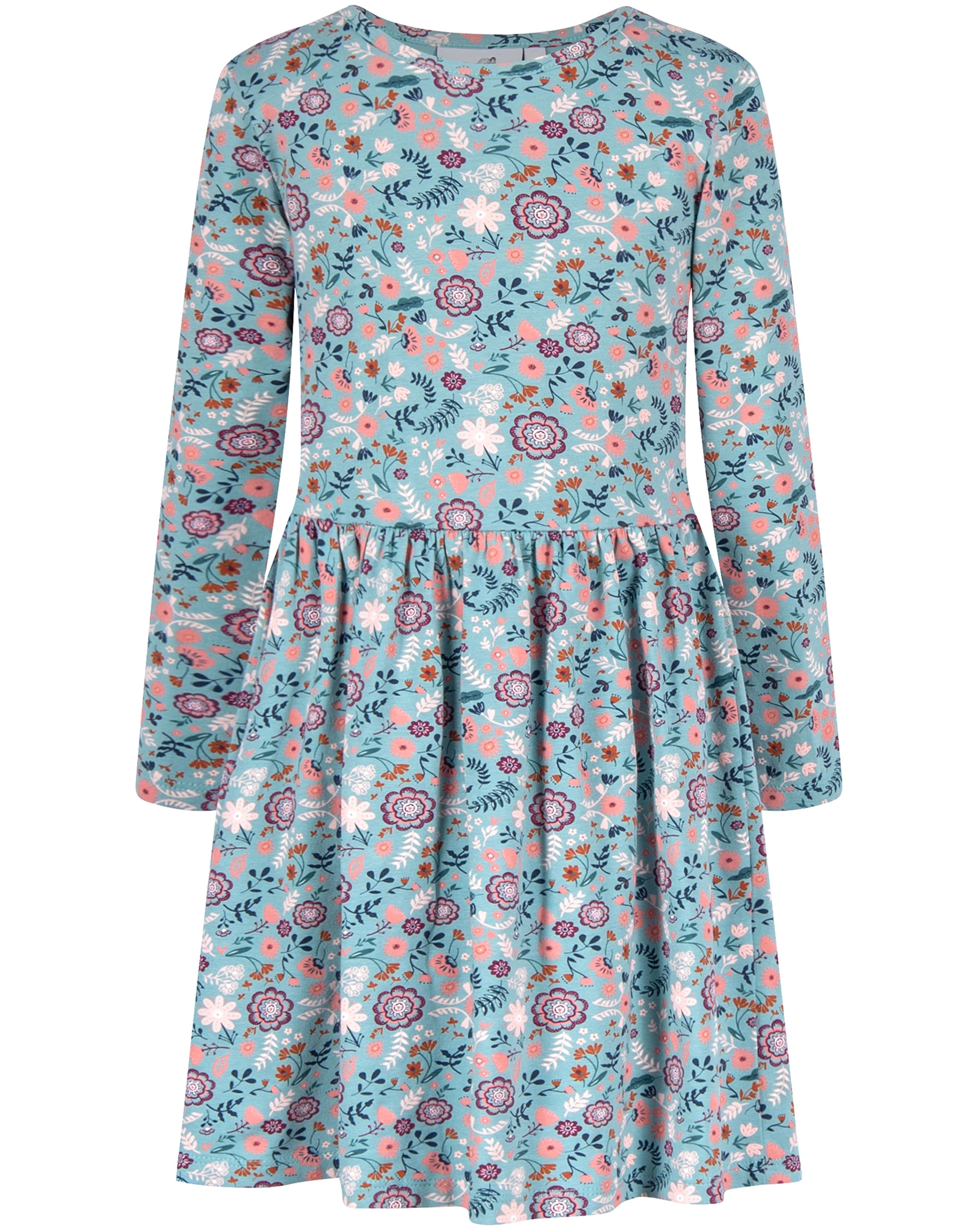 Langarmkleid BLOOMING in cyan