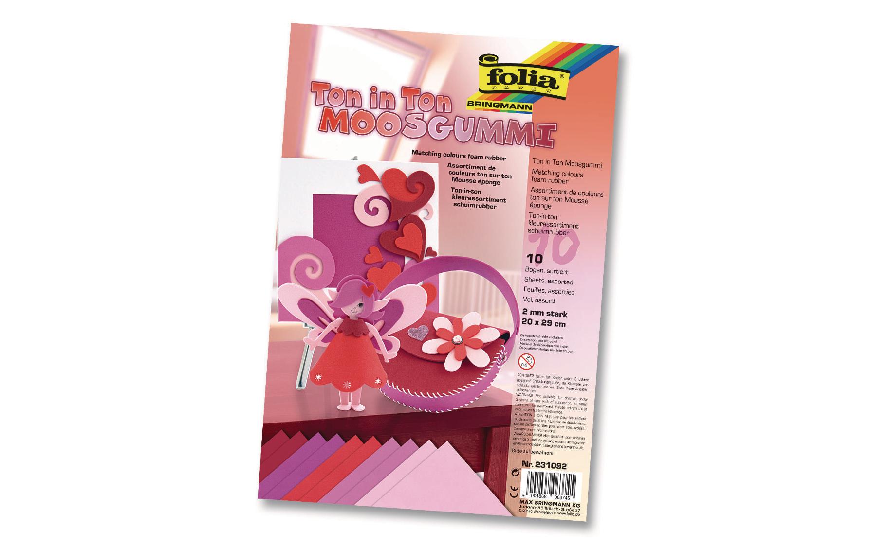 Moosgummi-Set Ton in Ton 10 Stück, RotBastelfilz