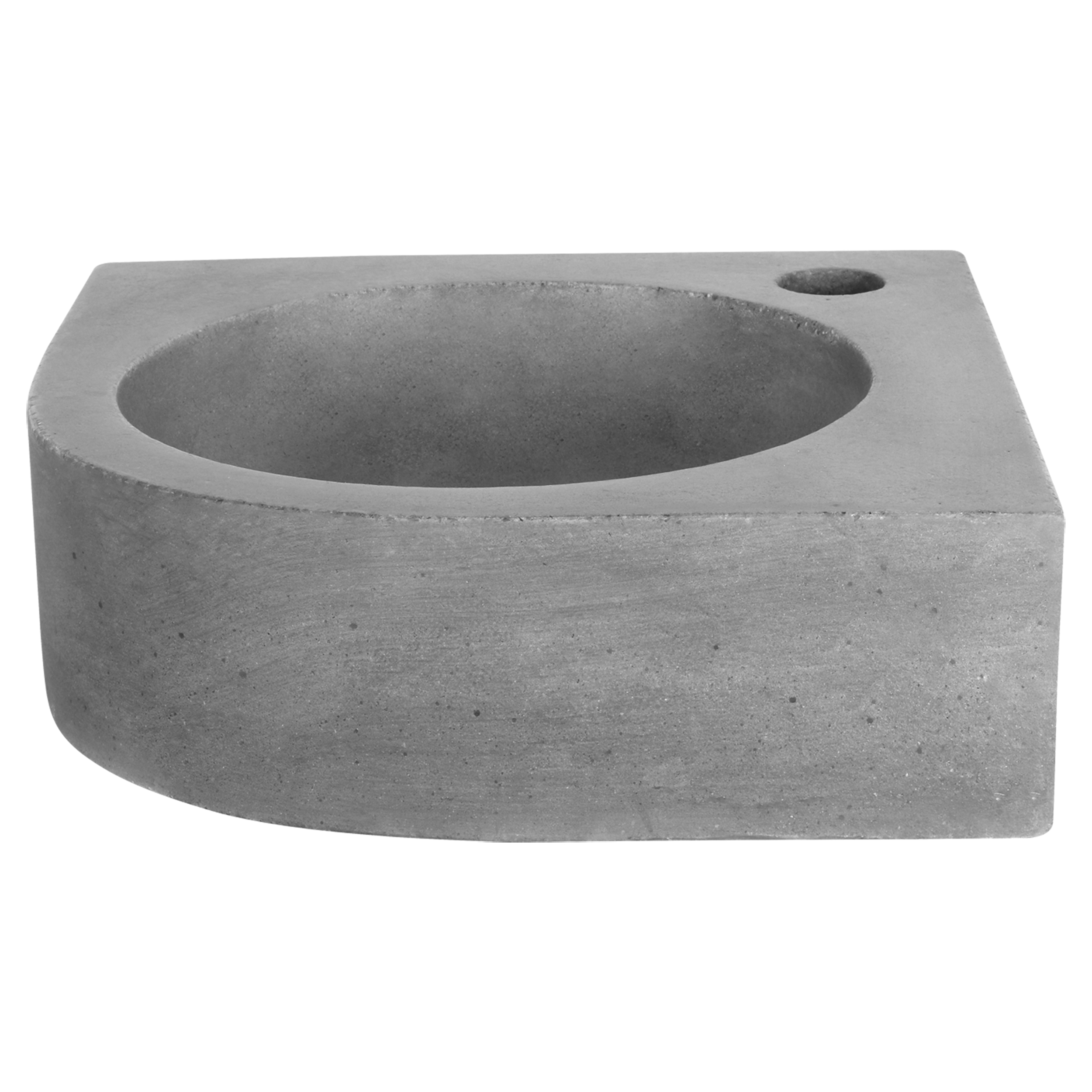 Differnz Cleo fonteinset donkergrijs beton met rechte kraan mat chroom