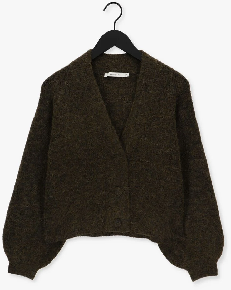 GESTUZ donkergroene gestuz vest alphagz v-cardigan
