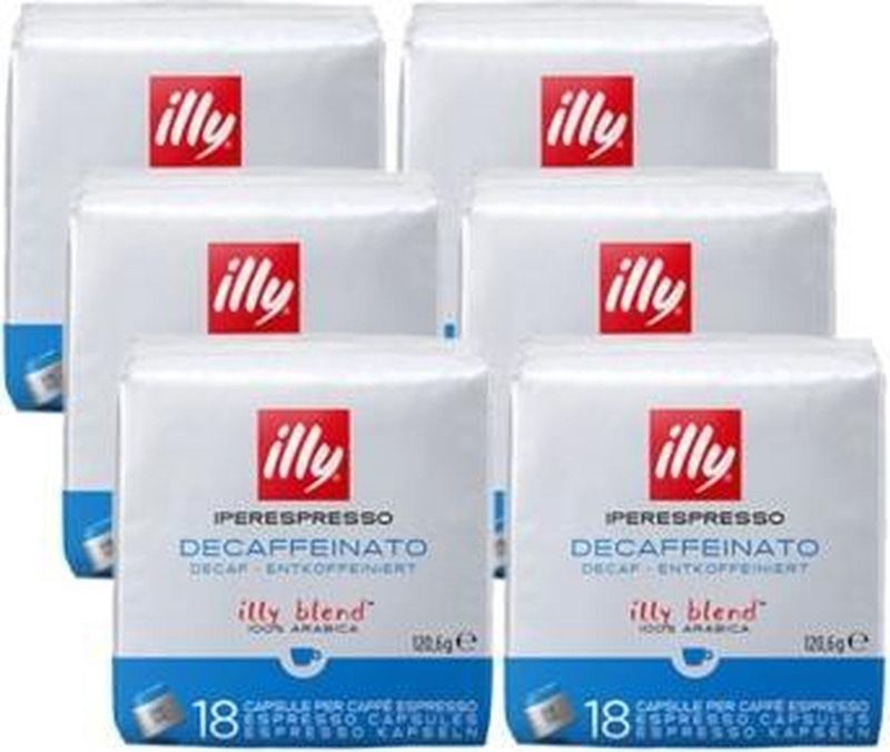 illy - Iperespresso koffie home cafeinevrij 6 x 18 capsules