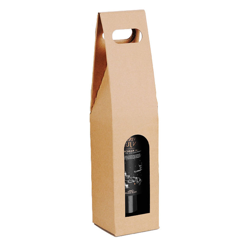 (10er Set) 40x9.5cm Kraftpapier Wein Flaschen Tasche Flaschenträger Geschenk Tüte für Champagner / Wein / Sekt - Braun