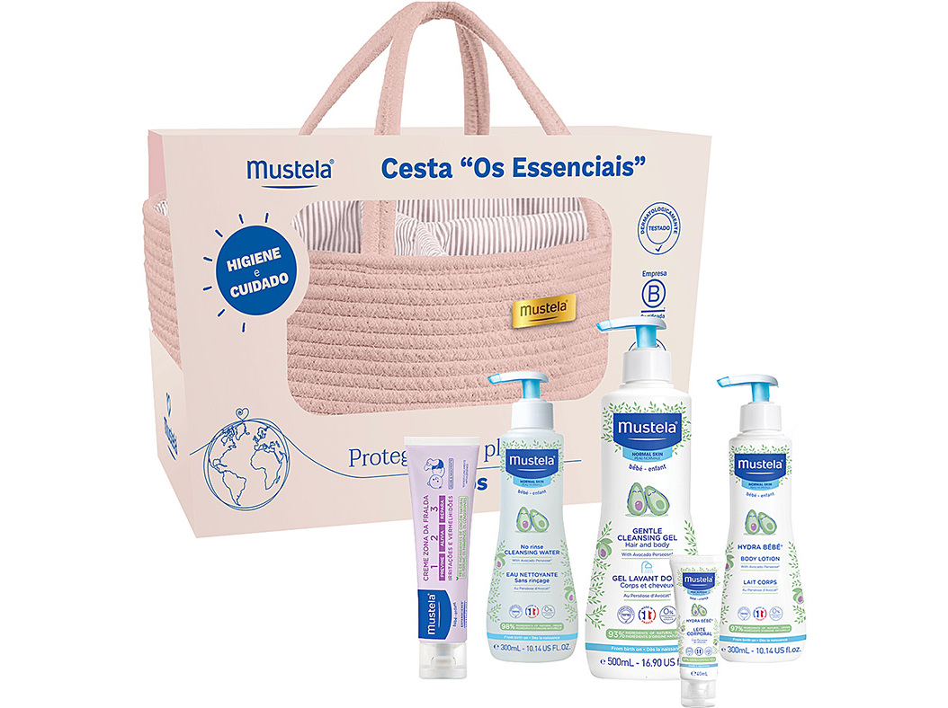 CESTA MUSTELA ESSENCIAIS VERMELHA