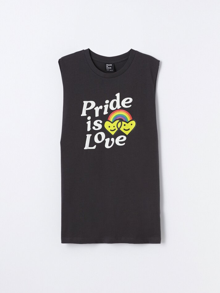 Camiseta maxi estampada - Cinza Vigoré