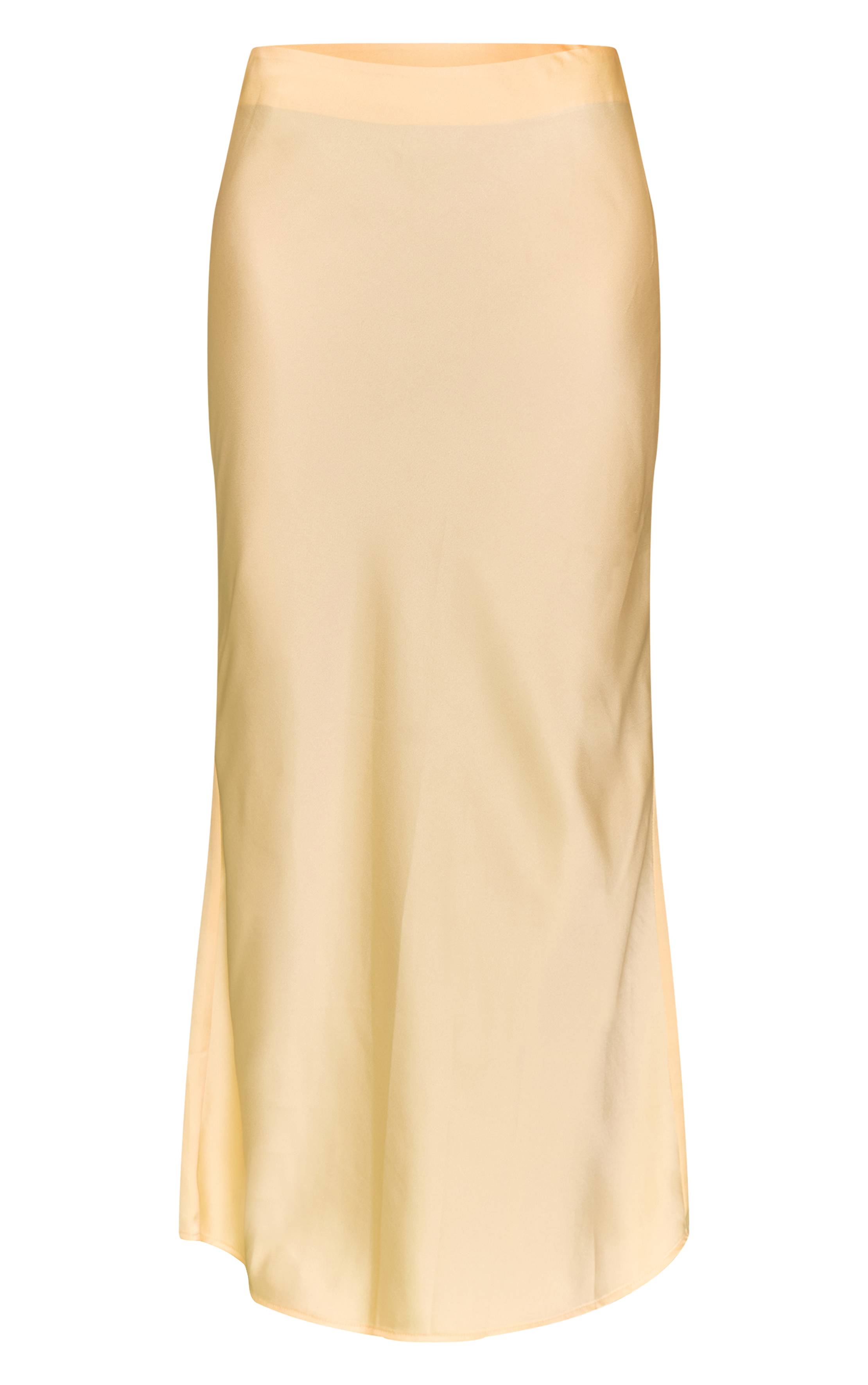 Butter Yellow Jupe Longue En Satin